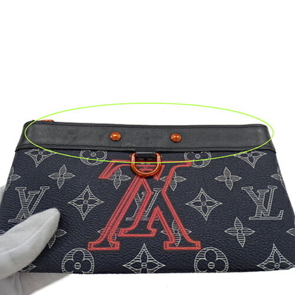 LOUIS VUITTON Navy Monogram Pouch - Picture 13 of 14